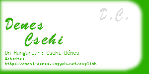 denes csehi business card