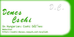 denes csehi business card